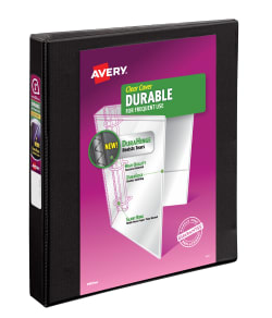 Avery® Durable View Binder, 1" Rings, 220-Sheet-Black (17011)