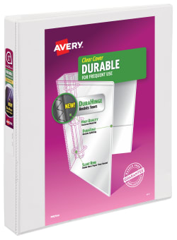 Avery® Durable View Binder, 1" Rings, 220-Sheet-White (17012)