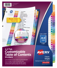 Avery® Ready Index® A-Z Binder-11125 Dividers, Table of Contents Avery® Ready Index® A-Z Binder-11125 Dividers, Table of Contents