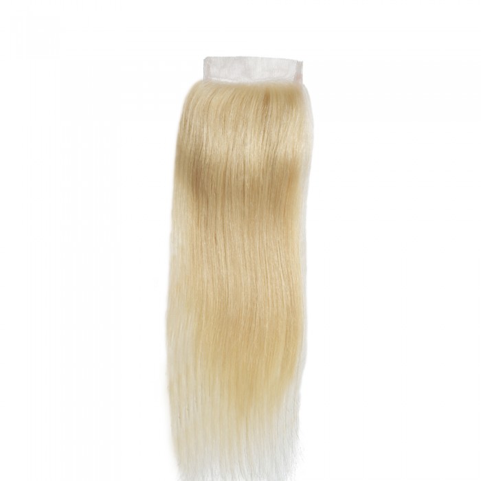 X- Free Parted Lace Closure 14"-4"x4" Blond Straight