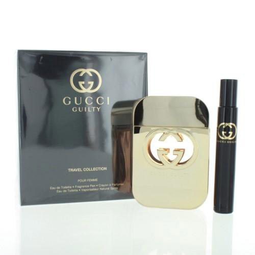 GUCCI GUILTY WOMEN 2.5 OZ WITH ROLLERBALL TRAVEL SET