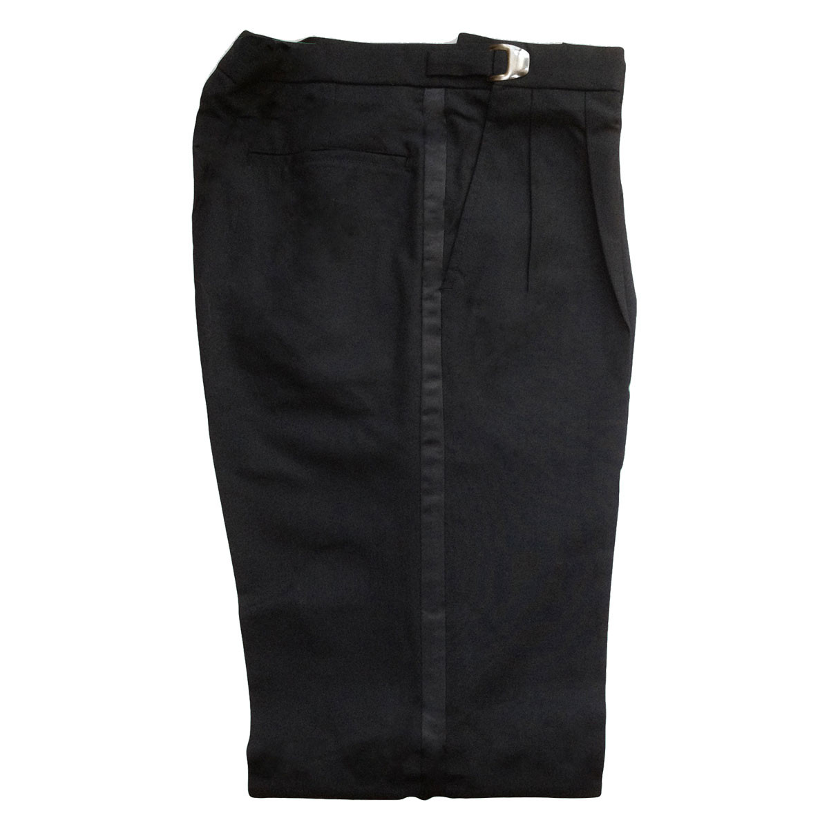 Men's 100% Wool Pleated Tuxedo Pant