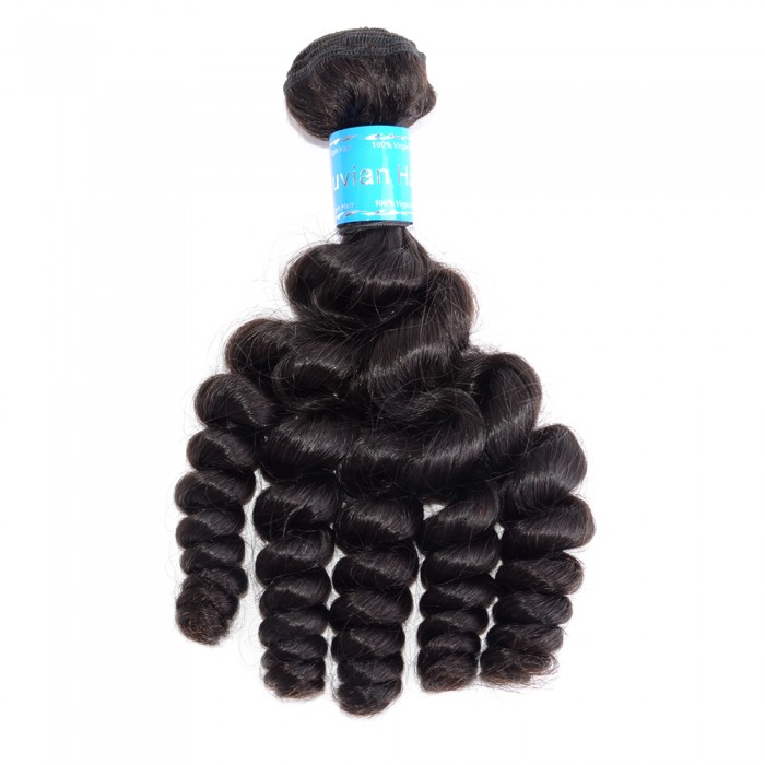 Virgin Peruvian Hair #1B Loose Curly Black 26 Inch (100g)