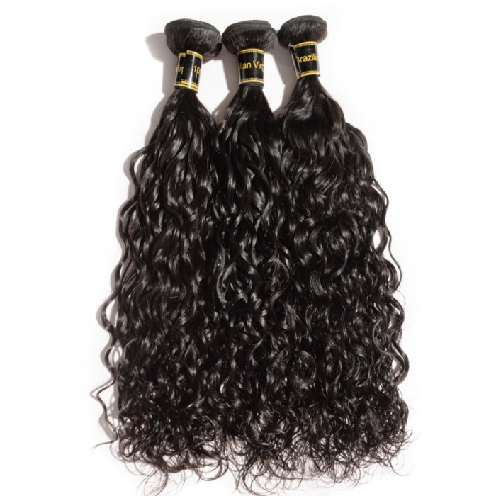 Virgin Brazilian Hair #1B Black Natural Wavy 10 Inch (100g)