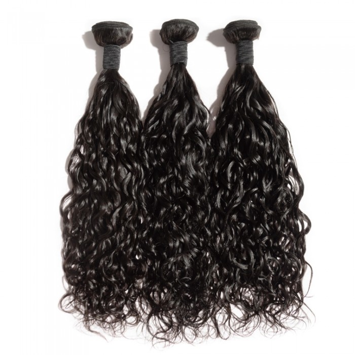 Virgin Indian Hair #1B Natural Wavy Black 28 Inch (100g)
