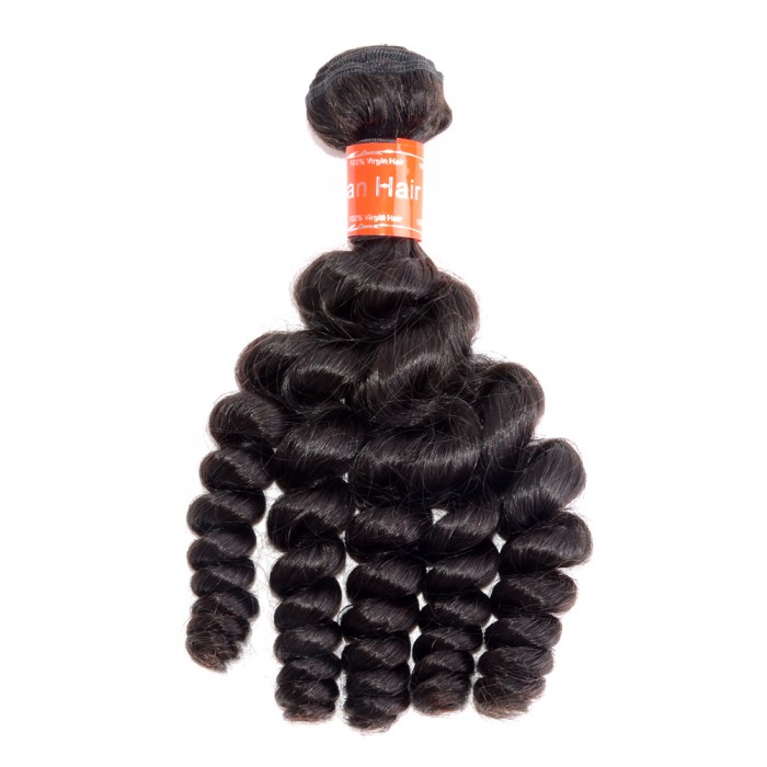 Virgin Malaysian Hair #1B Loose Curly Black 10 Inch (100g)