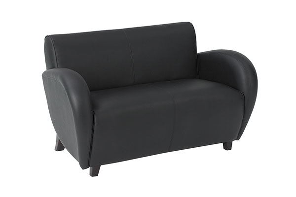 SL2432-Eleganza - Eco Leather Loveseat • Black Eco Leather (EC3)