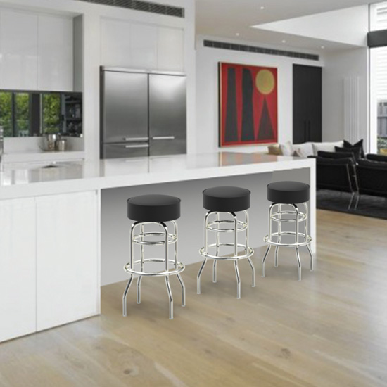 A Vinyl Stool with Chrome Base