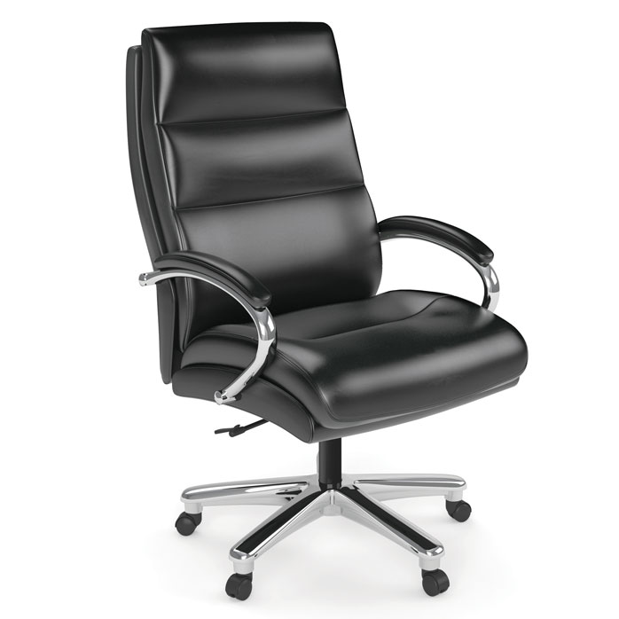A Big and Tall Executive High Back Chair with Chrome Frame